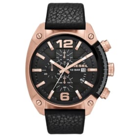 Diesel Overflow Chronograph Black Leather