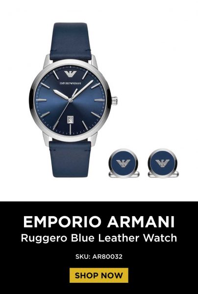 jam tangan warna classic blue emporio armani